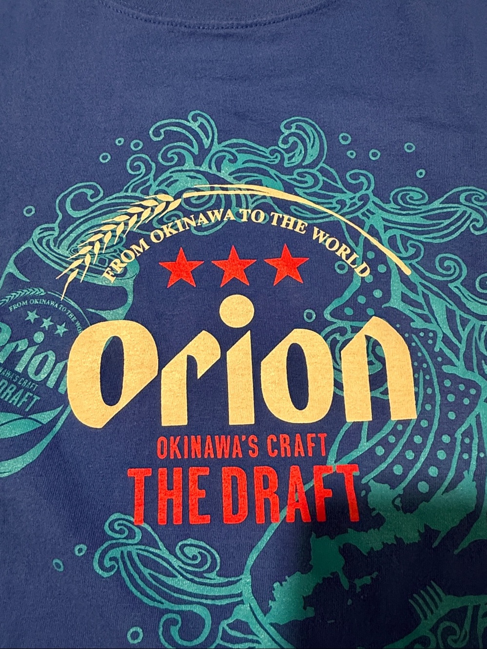 Orion Beer Blue Graphic Tee with Orion The Draft Logo L